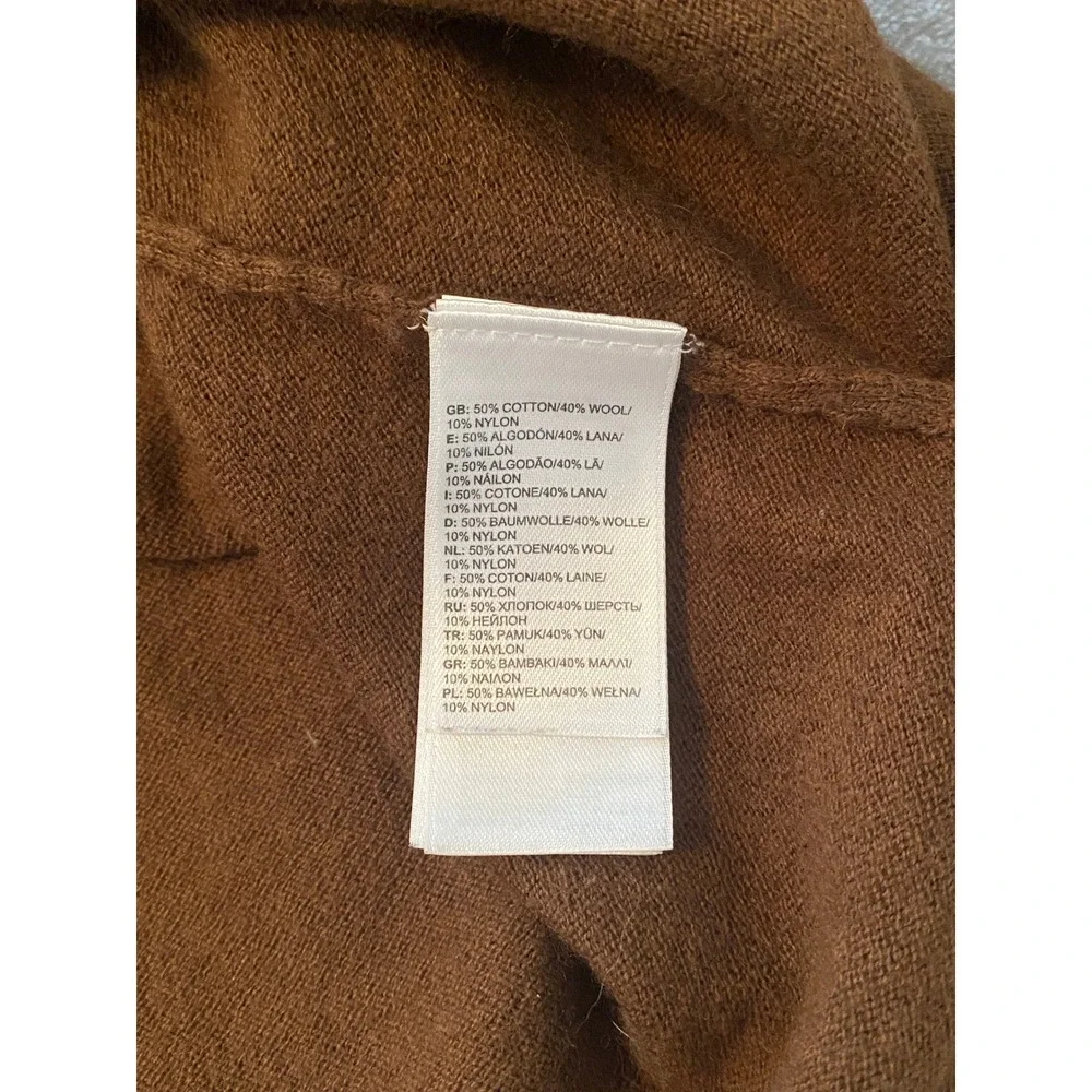 The North Face Sweater Sz M Brown 1/4 Zip Cotton Wool Mock Neck Layer Outdoor